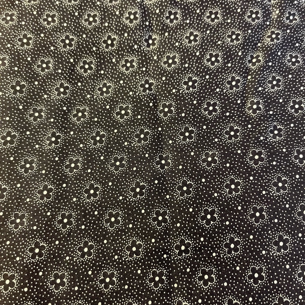 Vintage Navy and White Floral Pattern Fabric - over 6-1/2 yards